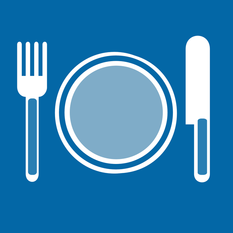 Plate, fork, and knife image